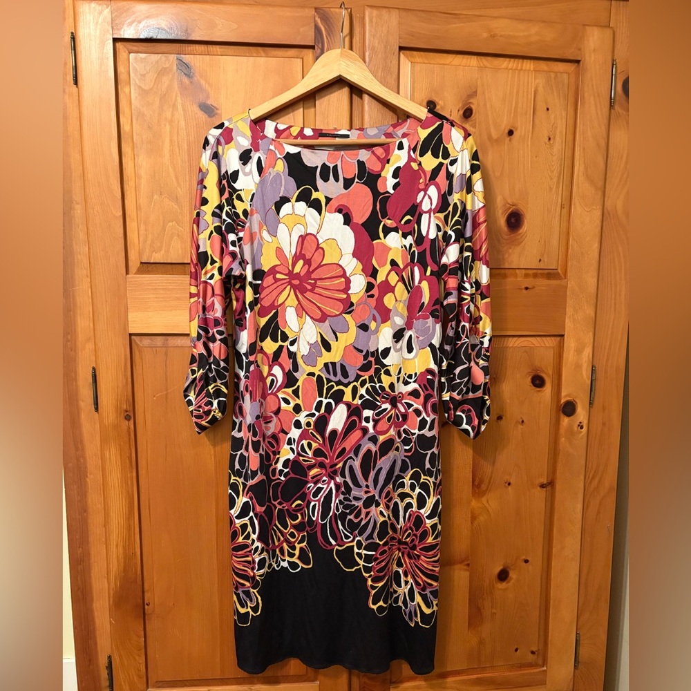 Multi colored Elie Tahari boat neck dress